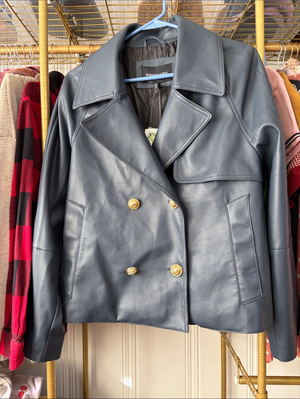 Double-Breasted Navy Jacket with Gold Buttons